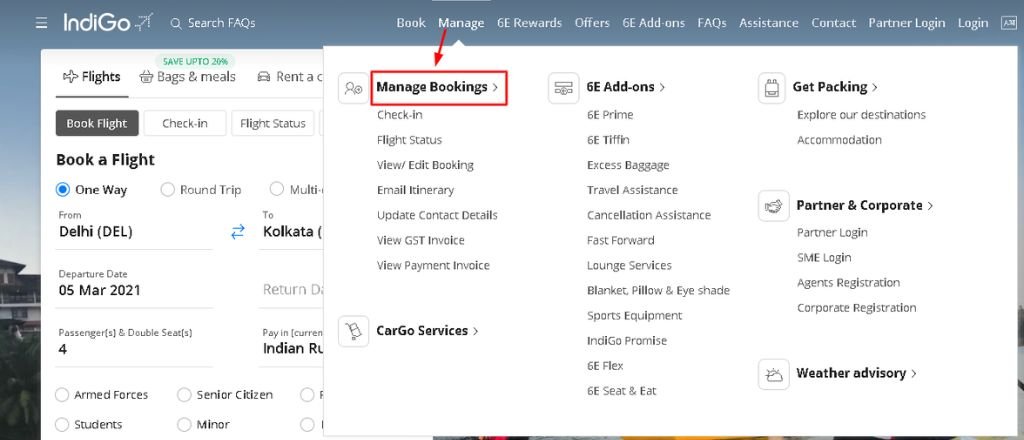 IndiGo Prepaid Baggage Online