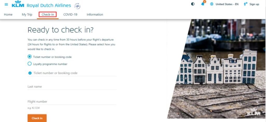 KLM Web Check-in