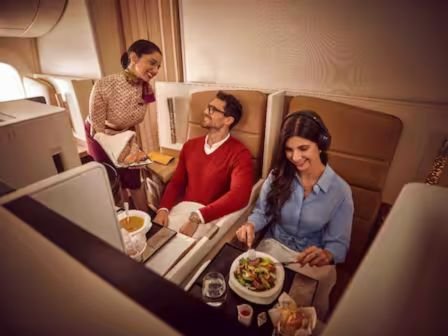 A view of Etihad Business Class